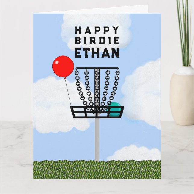Carte d'anniversaire drôle de disc golf (Devant)