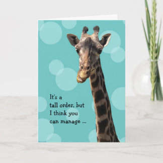 Carte d'anniversaire drôle de girafe