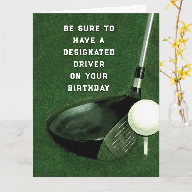 Carte d'anniversaire drôle de golf (Fleur jaune)