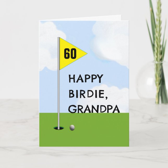 Carte d'anniversaire drôle de grand-père de golf (Devant)