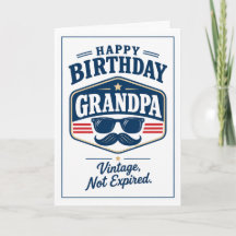 Carte d'anniversaire drôle de grand-père vintage n