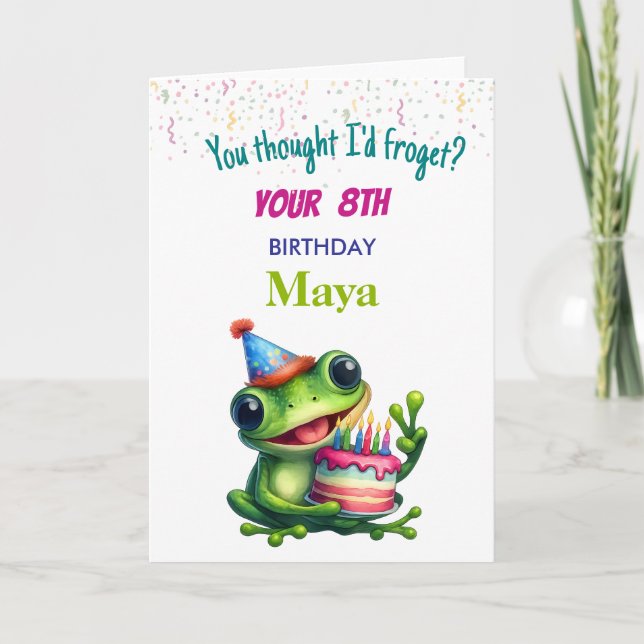 Carte d'anniversaire drôle de grenouille pour les  (Devant)