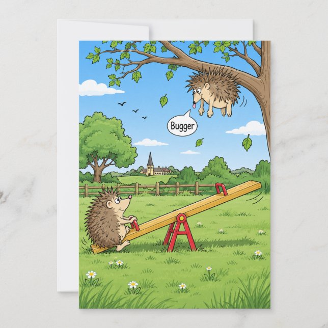 Carte d'anniversaire drôle de hérisson | Hérisson  (Devant)