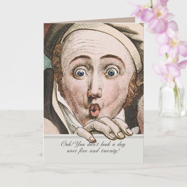 Carte d'anniversaire drôle de Jane Austen Régence (Orchidée)