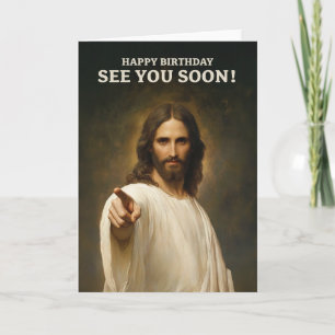 Carte d'anniversaire drôle de Jésus