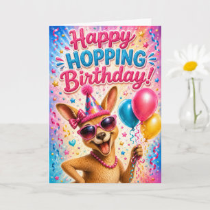 Carte d'anniversaire drôle de kangourou pour tous