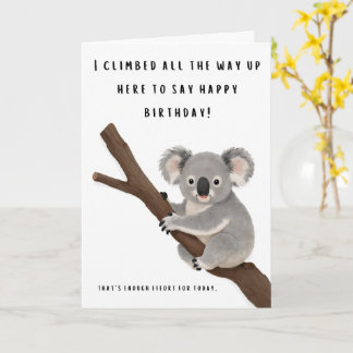 Carte d'anniversaire drôle de koala paresseux