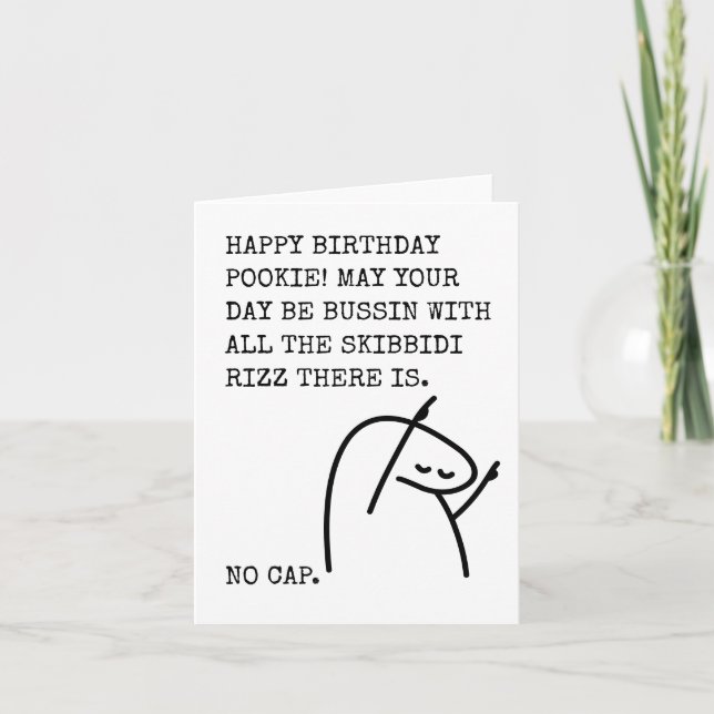 Carte d'anniversaire drôle de la Génération Z avec (Devant)