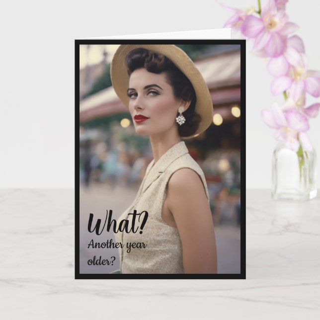Carte d'anniversaire drôle de mode vintage (Orchidée)