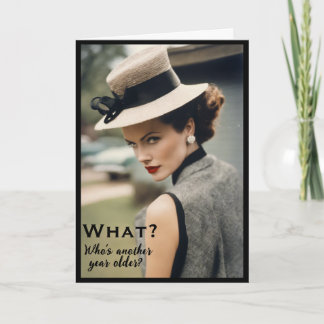 Carte d'anniversaire drôle de mode vintage pour me