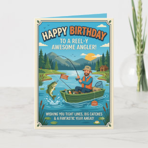 Carte d'anniversaire drôle de pêche pour pêcheur