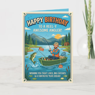 Carte d'anniversaire drôle de pêche pour pêcheur |