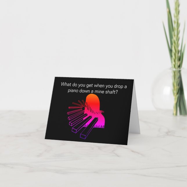 Carte d'anniversaire drôle de piano (Devant)