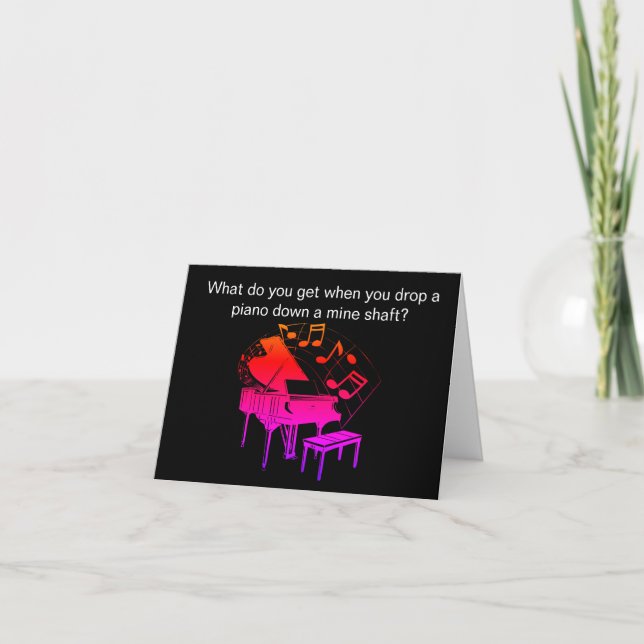 Carte d'anniversaire drôle de piano (Devant)
