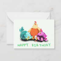 Carte d'anniversaire drôle de poulet