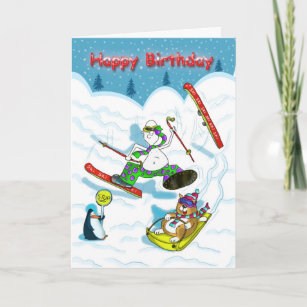 Cartes De Vœux Humour Ski Zazzle Fr