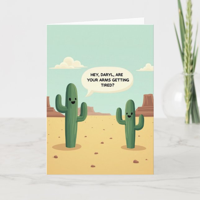 Carte d'anniversaire drôle de succulente (Devant)