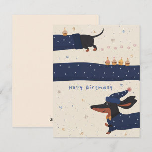 Carte d'anniversaire drôle de teckel - Cadeau d'ar