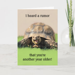 Carte d'anniversaire drôle de tortue pour n'import