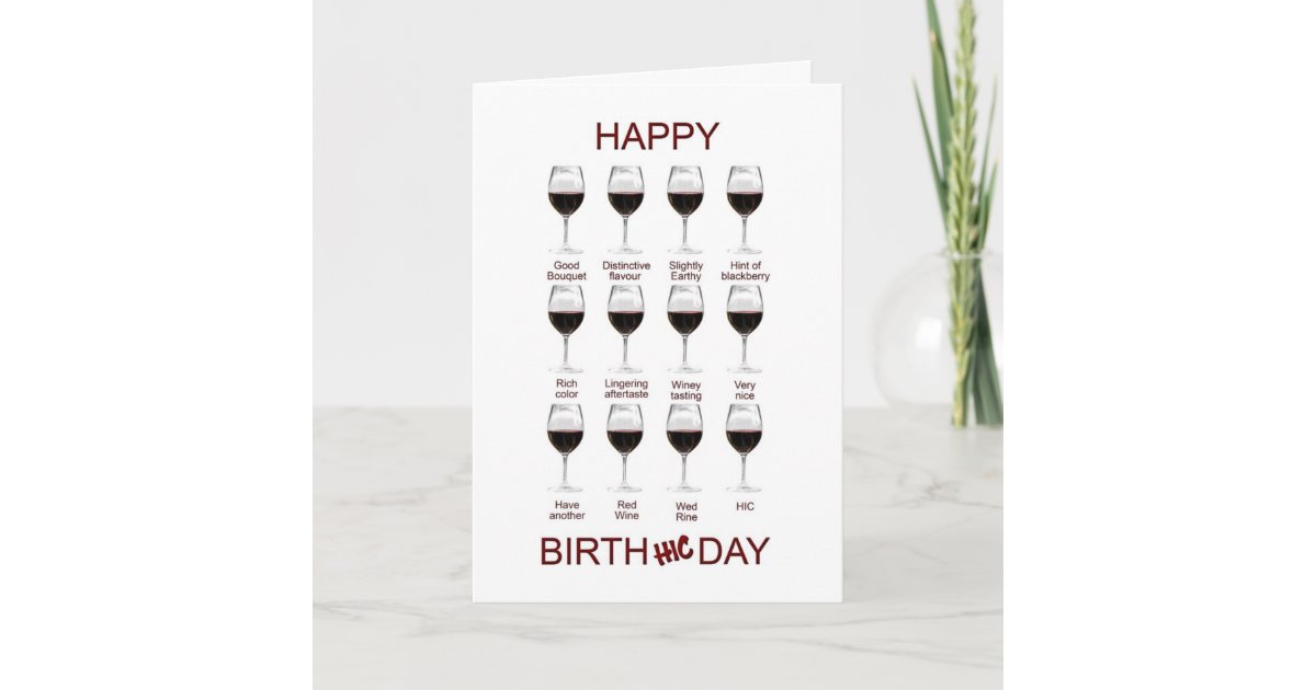 Carte D Anniversaire Drole D Echantillon De Vin Zazzle Fr