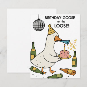 Carte d'anniversaire drôle d'oie Oie en liberté