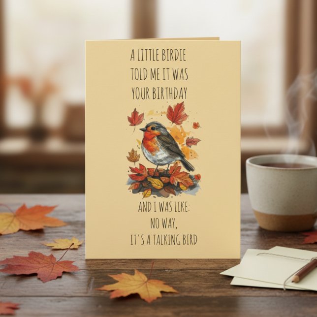 Carte d'anniversaire drôle d'oiseau - Blague d'ois (Créateur téléchargé)