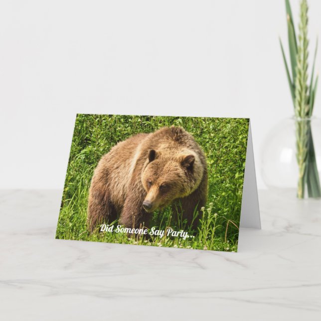 Carte d'anniversaire drôle d'ours grizzly de Kodia (Devant)