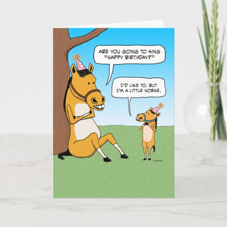 Carte D Anniversaire Drole Du Petit Cheval Zazzle Fr