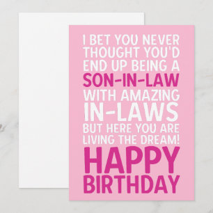 Carte d'anniversaire drôle et heureuse pour gendre