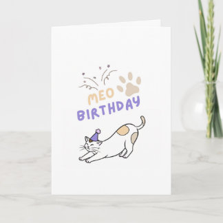 Carte d'anniversaire drôle et mignonne de chat