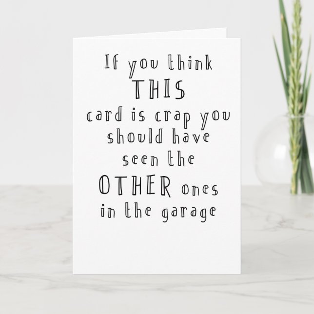 carte d'anniversaire drôle et simple (Devant)