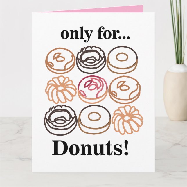 Carte d'anniversaire drôle et sucrée Donut Doughnu (Devant)