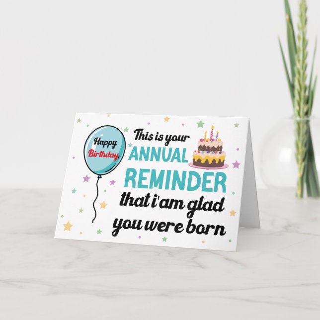 carte d'anniversaire drôle, je suis ravi que vous  (Devant)