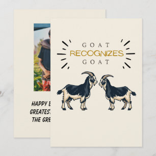Carte d'anniversaire drôle 'Le GOAT reconnaît le G