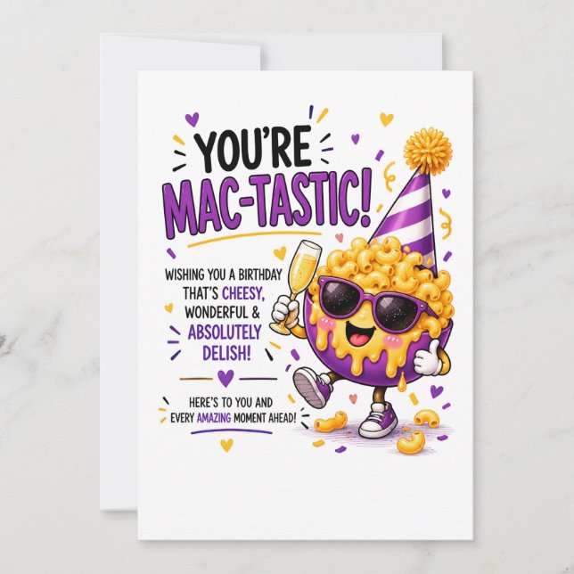 Carte d'anniversaire drôle Mac & Cheese | Punition (Devant)