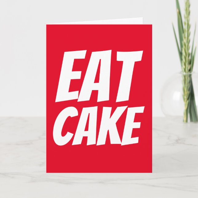 CARTE D'ANNIVERSAIRE DRÔLE MANGER DU GÂTEAU (Devant)