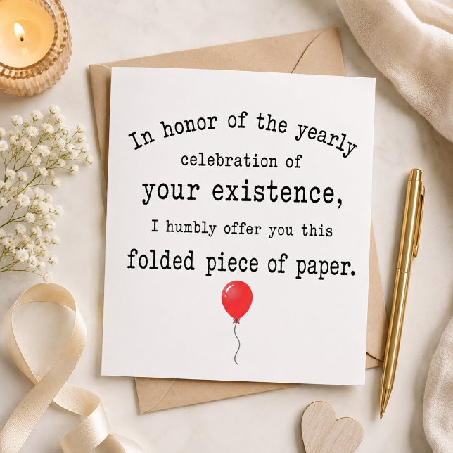 Carte d'anniversaire drôle 'Morceau de papier plié (Créateur téléchargé)