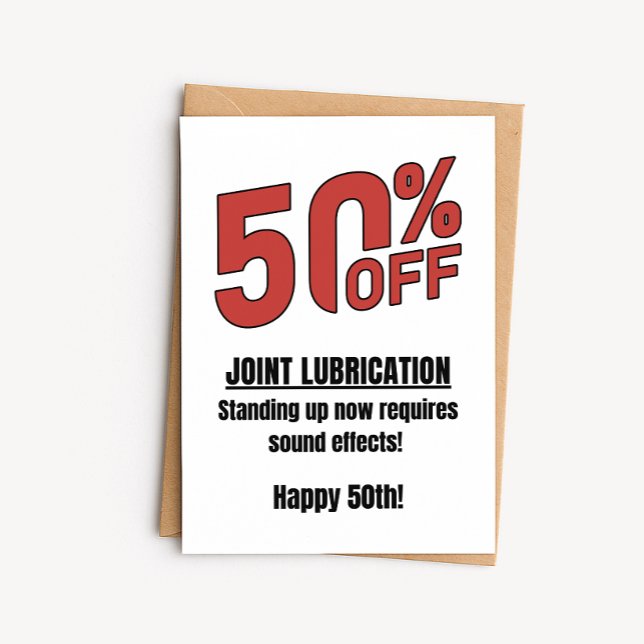 Carte d'anniversaire drôle pour 50 ans - 50 % de r (Créateur téléchargé)