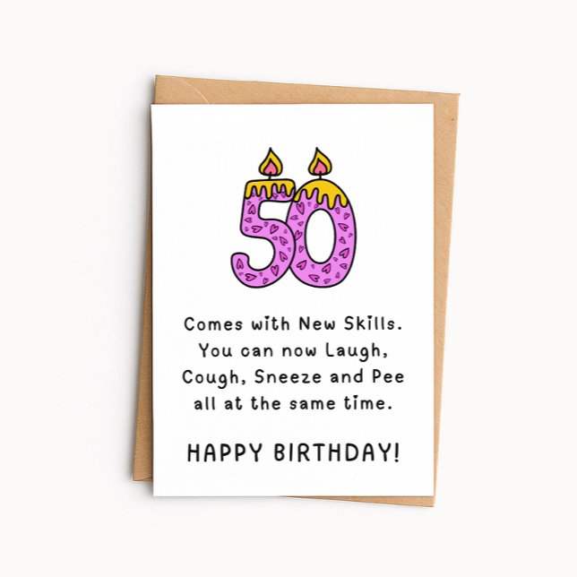 Carte d'anniversaire drôle pour 50 ans | Avec de n (Créateur téléchargé)