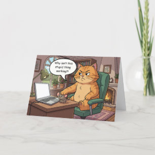 Carte d'anniversaire drôle pour chat