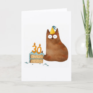 Carte d'anniversaire drôle pour chat 30 ans