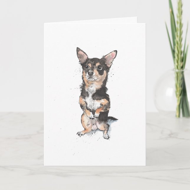 Carte d'anniversaire drôle pour chien Chihuahua no (Devant)