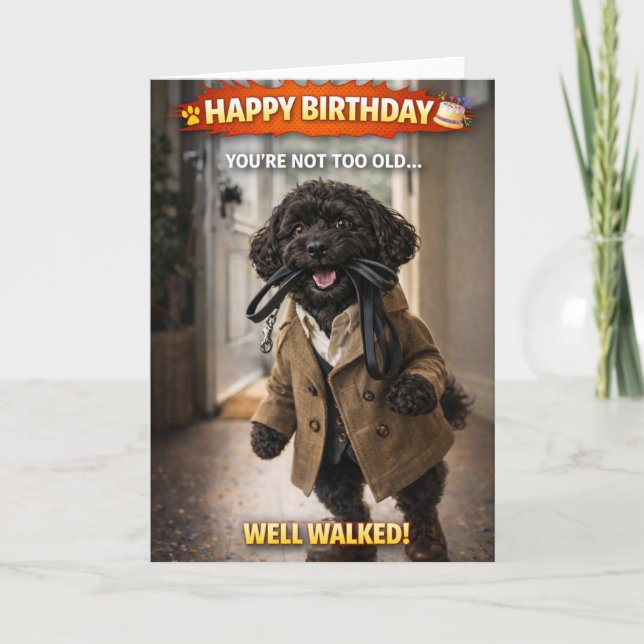 Carte d'anniversaire drôle pour chien Cockapoo bie (Devant)