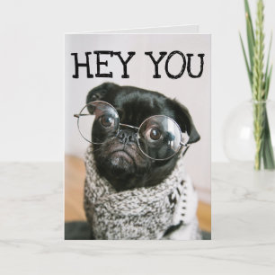 CARTE D'ANNIVERSAIRE DRÔLE POUR CHIEN PUG
