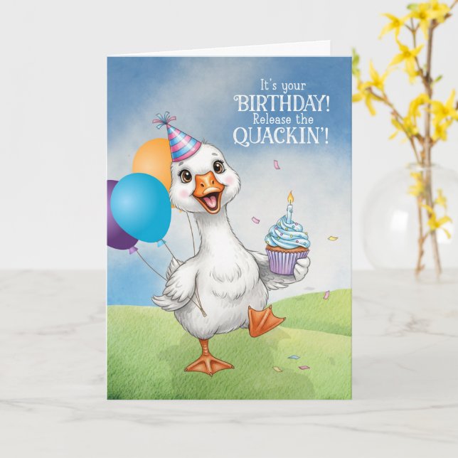 Carte d'anniversaire drôle pour enfant Libérez le  (Fleur jaune)