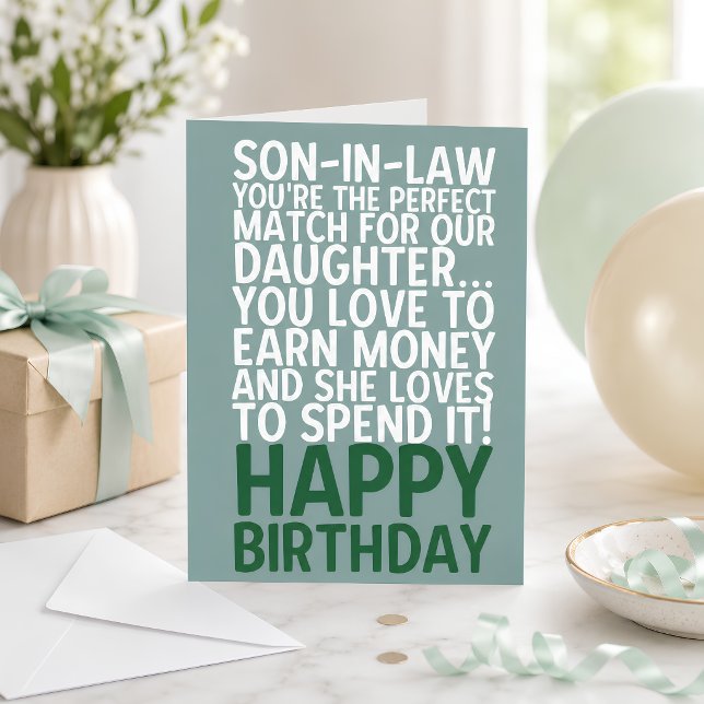 Carte d'anniversaire drôle pour gendre Blague d'ar (Créateur téléchargé)
