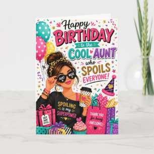 Carte d'anniversaire drôle pour la tante cool qui