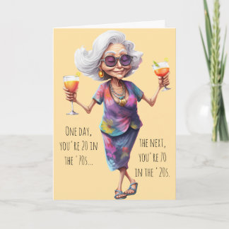 Carte d'anniversaire drôle pour les femmes de 70 a