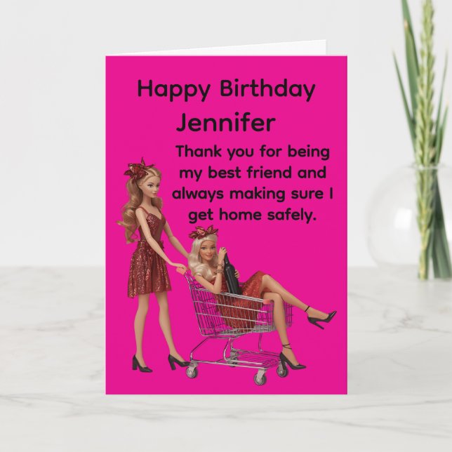 Carte d'anniversaire drôle pour meilleure amie (Devant)