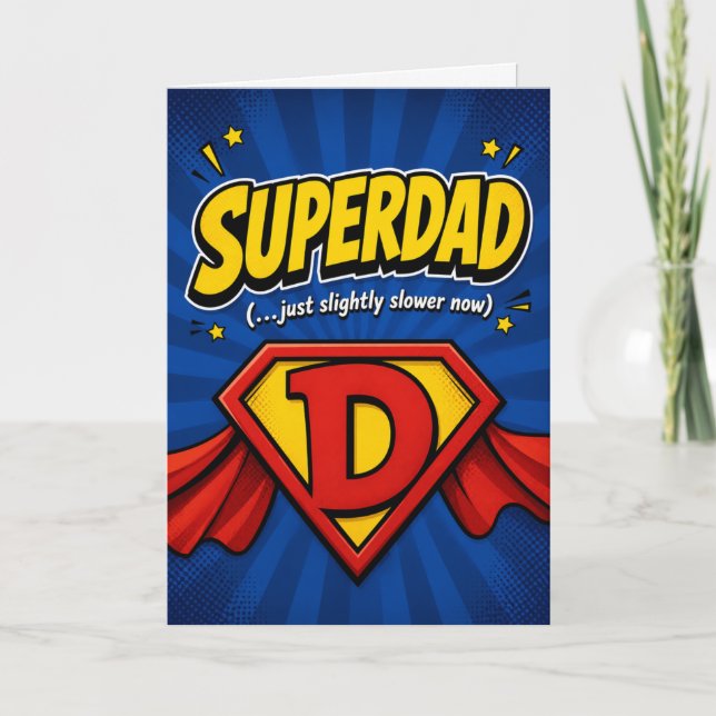 Carte d'anniversaire drôle pour papa – “Superdad j (Devant)